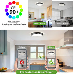 Dimmable LED Ceiling Light Flush Mount, 5CCT Round Fixture