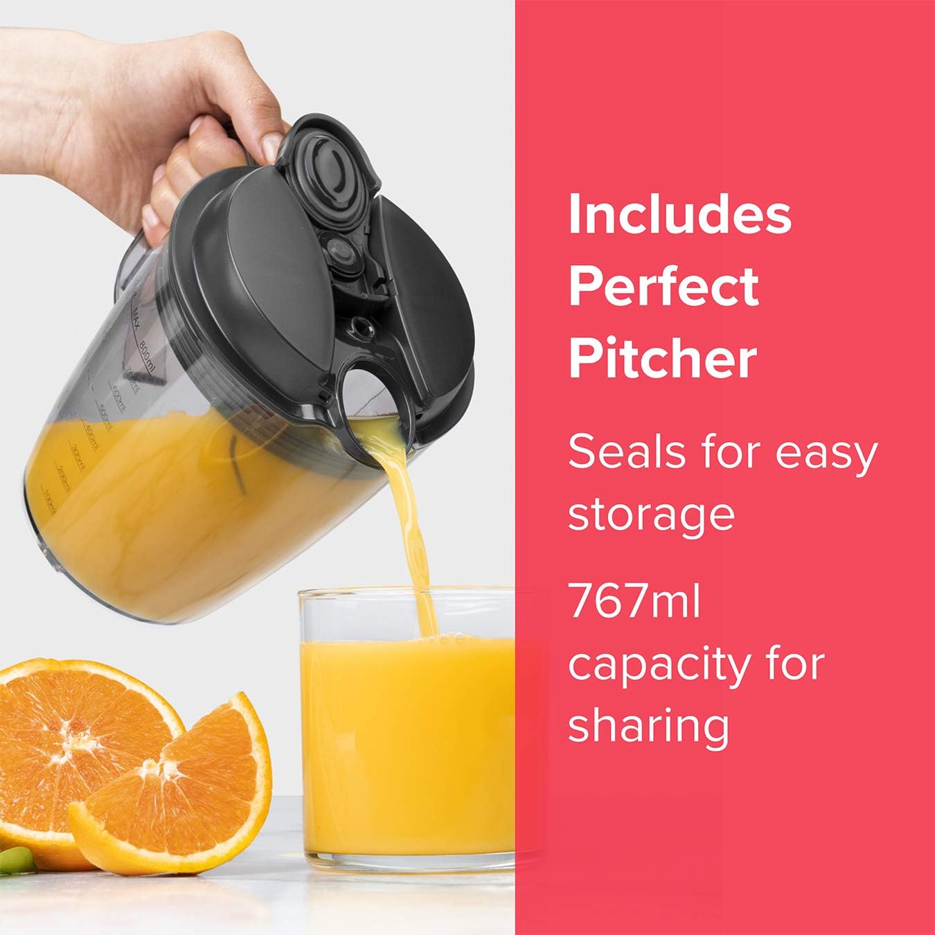 800W Centrifugal Juicer – 8 Piece Set with 1.5L Pulp Basin & 800ml Pitcher – 2 Speeds, 3" Wide Chute, No-Drip Spout, Dishwasher Safe