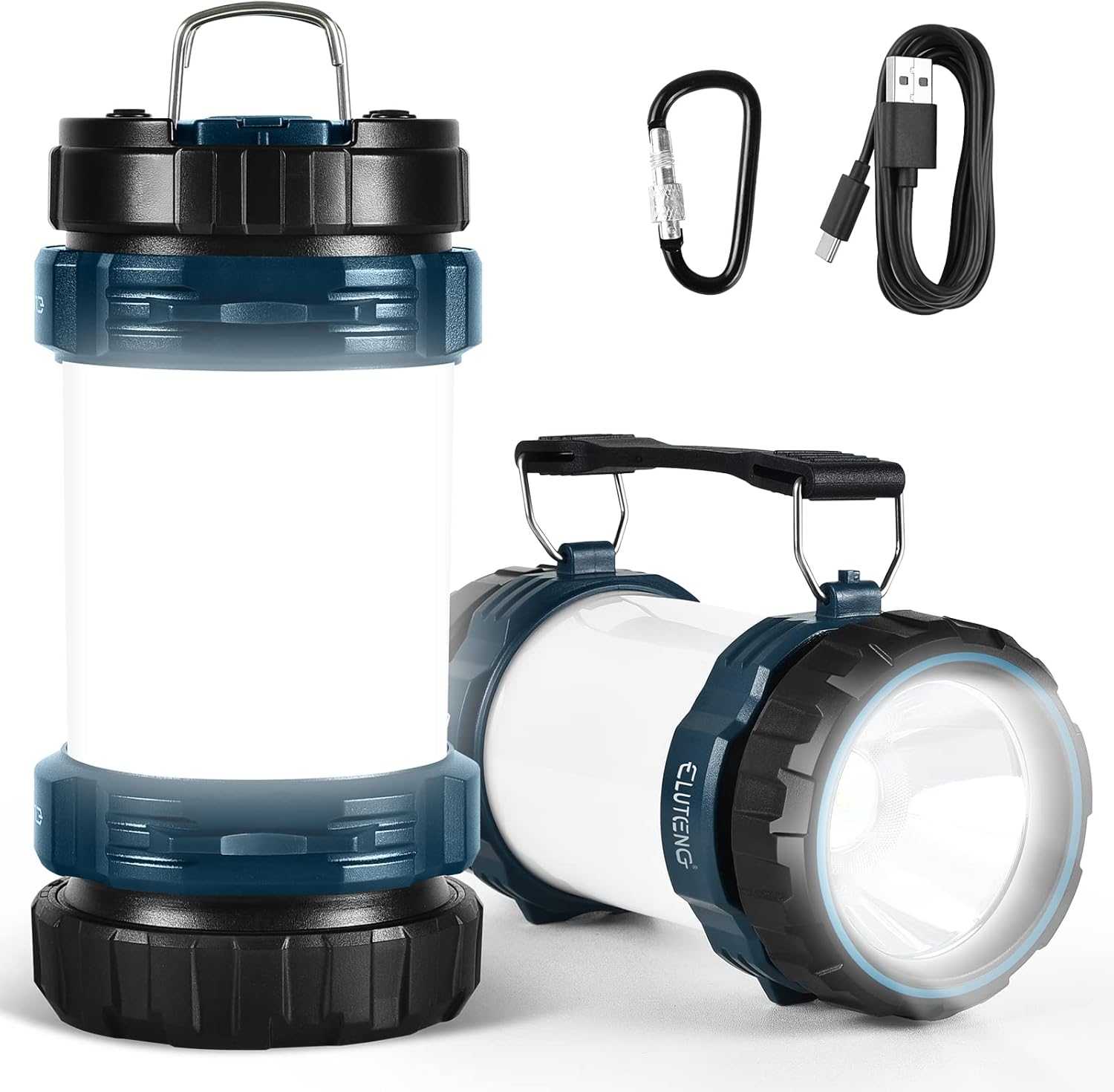 Camping Lights Rechargeable USB, 4400mAh 1200LM Multi-Functional Camping Light Waterproof Torches LED Super Bright 6 Modes Camping Lantern for Power Cuts, Emergency Lighting, Fishing,Tent