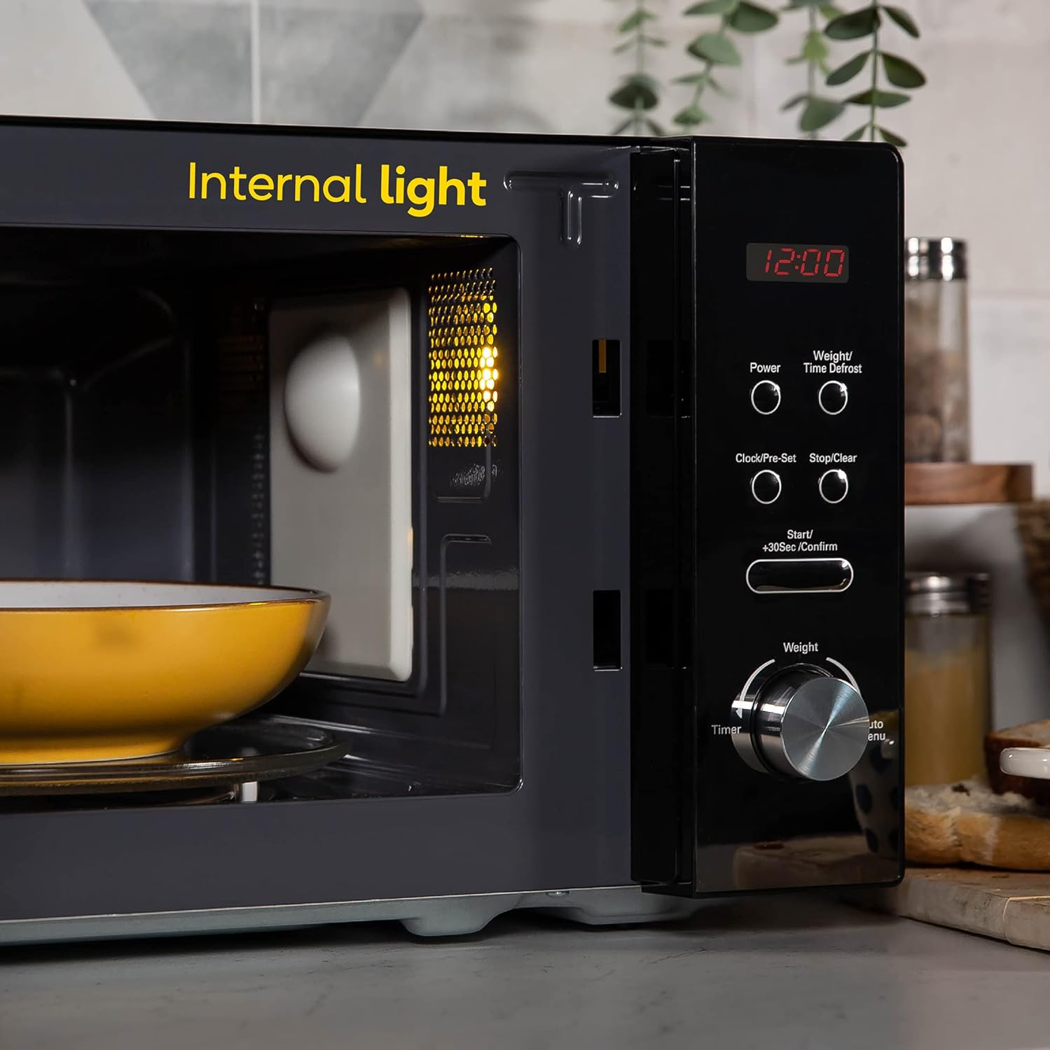 20L Black Digital Solo Microwave 800W with Auto Cook & Defrost