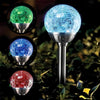 Home Beauty Crack Ball Color-Changing Glass Solar Powered Globe Lights - Outdoor Garden Pathway and Landscape Lighting