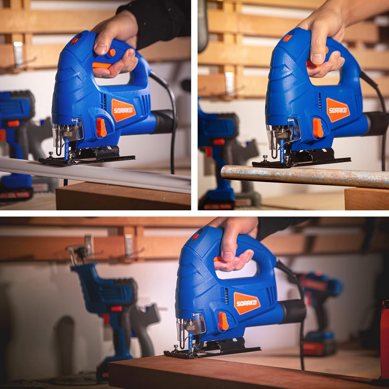 600W Electric Jigsaw 6 Speed 60mm Cutting Depth