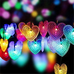 Solar Heart String Lights – 20ft, 30 LED Waterproof Heart-Shaped Lights with 8 Modes, Warm White Fairy Lights for Gardens, Homes, and Parties