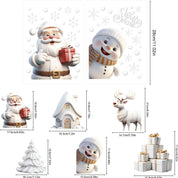 8 Sheets Christmas Window Stickers – Reusable Static Cling Decals