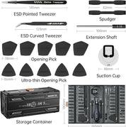 JAKEMY 180 in 1 Ratchet Screwdriver Multibit Precision Screwdriver Set Electronic Repair Tool Kit in Case Professional for DIY, PC, Phone, Laptop, Computer, Ring Doorbell, Xbox, Watch, Eyeglasses