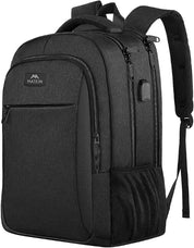 Black 15.6" Laptop Backpack – Waterproof USB Charging Work, School & Travel Bag