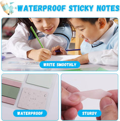 540 Sheets Transparent Sticky Notes, Pastel Clear Removable Tabs for Study & Work