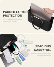 15.6" Waterproof Leather Tote Handbag – Professional Briefcase & Large Shopper Bag