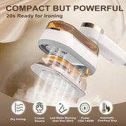 Travel Iron Portable Handheld Clothes Steamer for Wrinkle-Free Clothes On the Go - Steam Generator Iron Ideal Travel Essentials for Travel & Home Use (White)