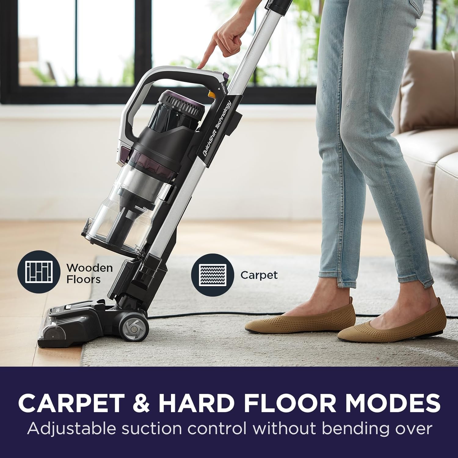 EUREKA NEU800 Upright Vacuum Cleaner Black & Purple 1.3L