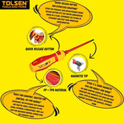 Tolsen 13pcs VDE Insulated Electricians Screwdriver Set
