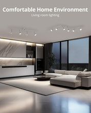 6-Way Rotatable LED Spot Ceiling Light – Modern Matte Nickel Fixture with 4000K Natural White Lighting for Living Rooms, Kitchens, Bedrooms, and Hallways