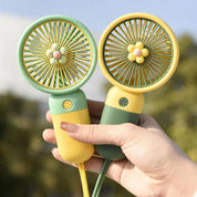 Handheld Fan – Hand Held Fan Rechargeable – Mini Portable Fans Handheld USB Rechargeable Fans with 3 Speeds – Battery Operated Mini Desk Cooler – Hand Held Travel Cooler (Yellow/Green)
