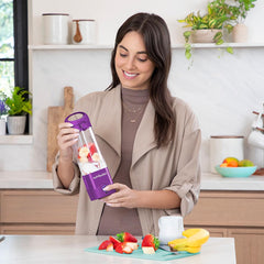 Portable Blender in Purple – 475ml Cup, Powerful Extractor Blade, USB-C Charging, To-Go Lid – 15+ Blends – Travel Juicer