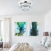 Modern Crystal LED Chandelier Flush Mount Ceiling Light 30cm 30W
