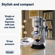 De’Longhi Dedica EC685M Traditional Pump Espresso Machine – Silver | Coffee & Cappuccino Maker, 15 Bar Pressure