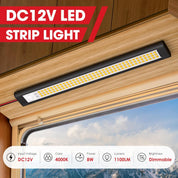 12V LED Light Strip 4000K Interior Trailer RV Cargo Van Shed Lights 2 Pack