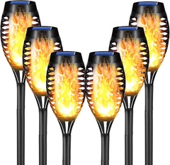 Solar Lights Solar Torch Light for Outdoor Garden 8 Pack 12 LED Solar Lamp with Realistic Flame Effect IP65 Waterproof Garden Torches Solar Pathway Backyard Lawn Lighting (8 Pack)