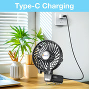 Portable Handheld USB Rechargeable Fan - 3 Speeds