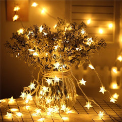 LED String Lights, Mains Powered 20 LED Star Christmas Lights with Remote Control 300cm, 8 Modes Fairy Lights for Girls Bedroom, Xmas Lights for Christmas Decoration Indoor Outdoor