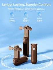 Portable Handheld Fan with 4500mAh Powerbank - Brown