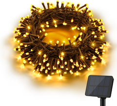 Gcstnn 5M 50 LED Solar Powered Fairy Lights, 8 Modes IP65 Waterproof Solar Lights for Garden (Warm White)