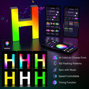 RGB LED Letter Light H USB APP Control
