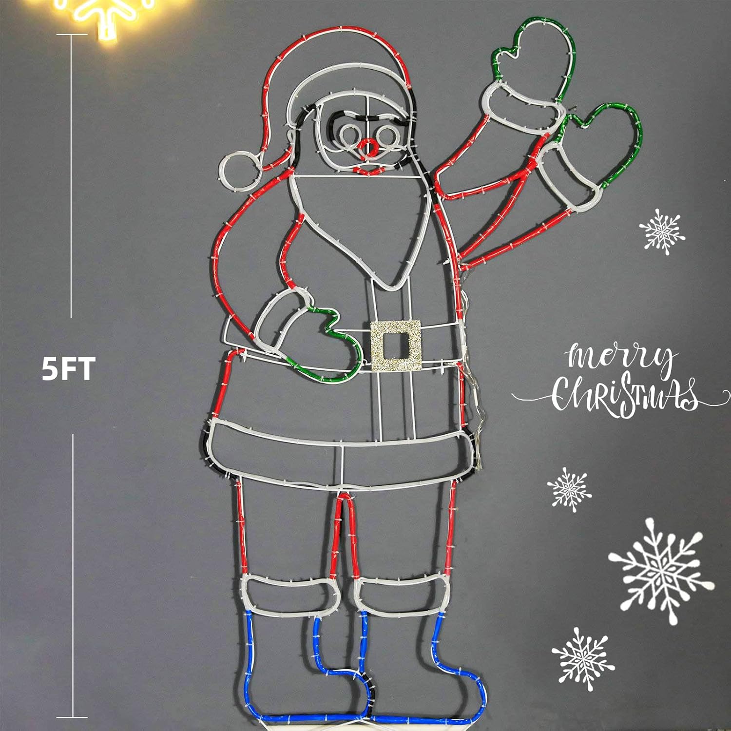 Durable 273 LED Santa light for gardens, walls, and porches