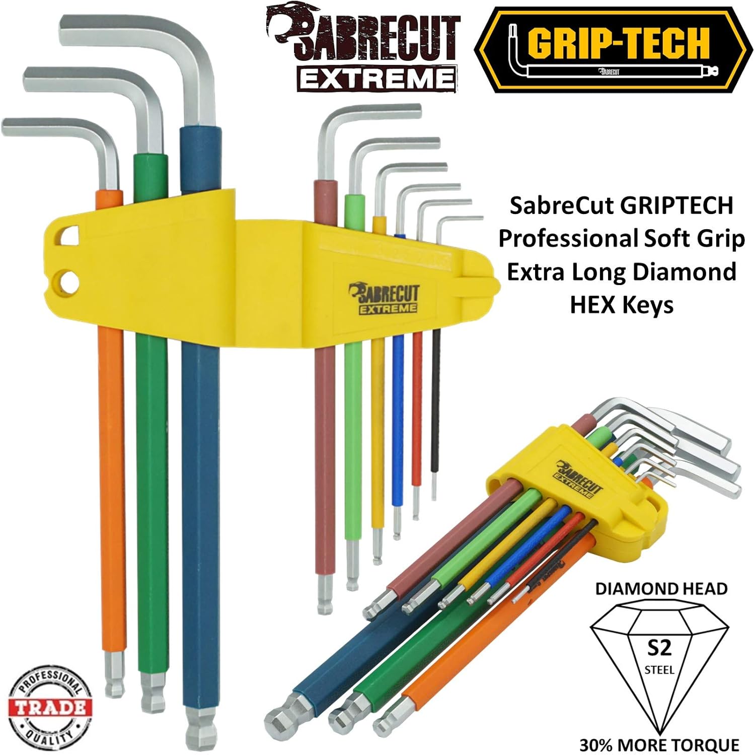 Extra Long Diamond Hex Allen Key Set 1.5–10mm