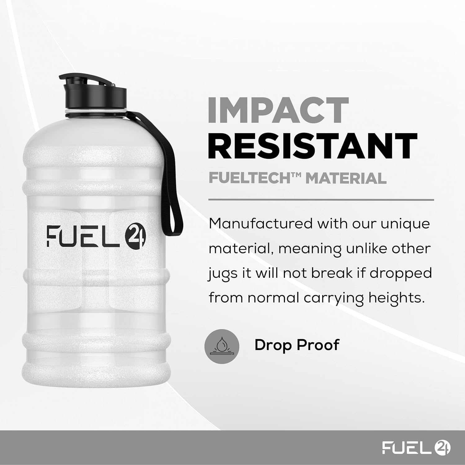 2.2L Water Jug – Extra Strong Drop-Proof Sports Bottle with Pop & Straw Cap, BPA-Free