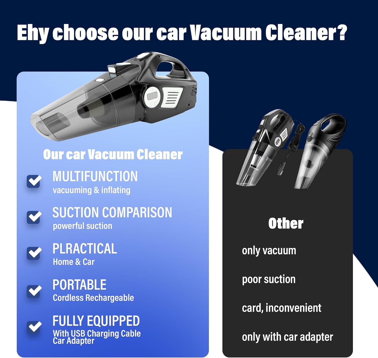 AYN 4-in-1 Cordless Car Vacuum & Tyre Inflator