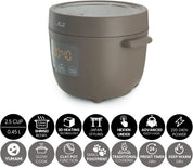 Yum Asia Tsuki Mini Rice Cooker – Pebble Grey – 0.45L Shinsei Ceramic Bowl