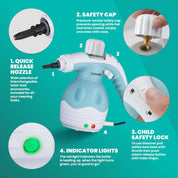 Handheld Steam Cleaner 1000W 9 in 1 Portable