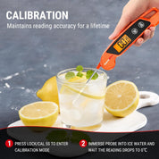 TP603 Orange Digital Meat Thermometer IPX6 Waterproof Instant Read