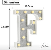 Glitter LED Letter Light F with Remote 18 Colors