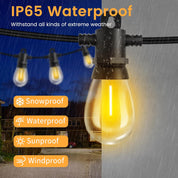 Outdoor Festoon Lights 24V 15M with Remote, IP65 Waterproof S14 Bulbs