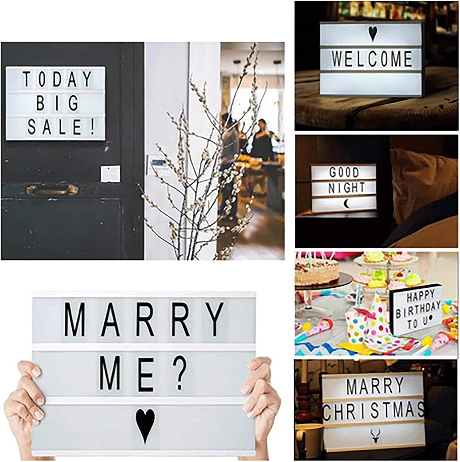 A4 Cinematic Light Box LED Sign with 159 Letters & Emojis