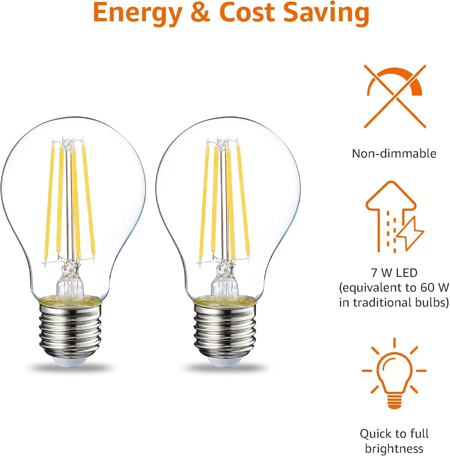 LED E27 Filament Bulb 7W Warm White (60W Equivalent)