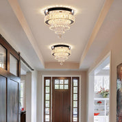11.8" Crystal LED Ceiling Light Modern Dimmable Flush Mount Chandelier