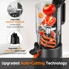 Juicer Machine 135MM Wide Chute 200W Cold Press Slow Juicer 1.5L