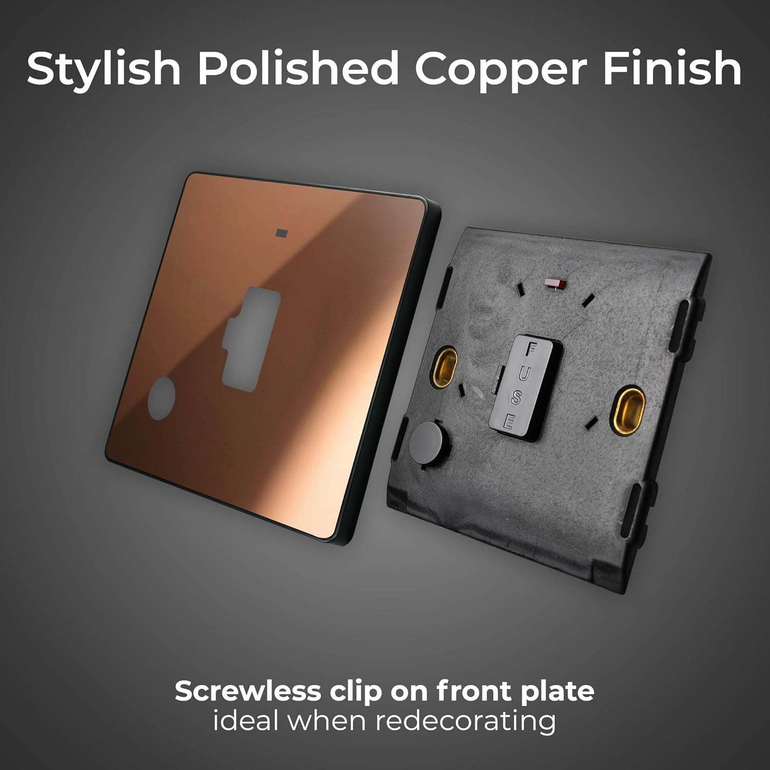 Unswitched Fused Connection Unit with LED Indicator Copper