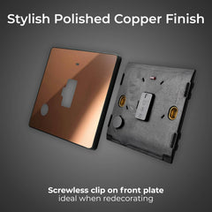 Unswitched Fused Connection Unit with LED Indicator Copper