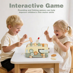 Vanplay Montessori Wooden Toy 7-in-1 – Hammer, Xylophone & Fishing Game for Toddlers