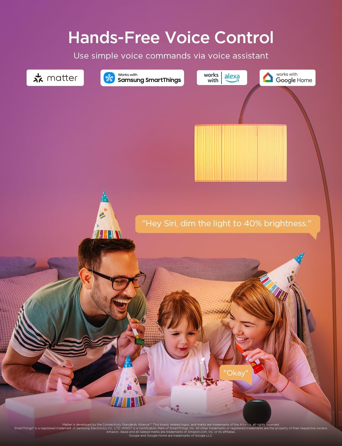 RGBWW Smart B22 WiFi Light Bulbs 9W 800LM 4 Pack
