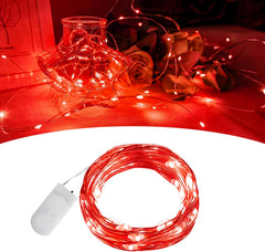 Valentine'S Day Fairy String Lights, 2m 20Leds Red Mini LED Fairy Lights with Battery Copper Wire Light String for Party, Bedroom, House, Bedroom, Wedding Anniversary Party,1Pack