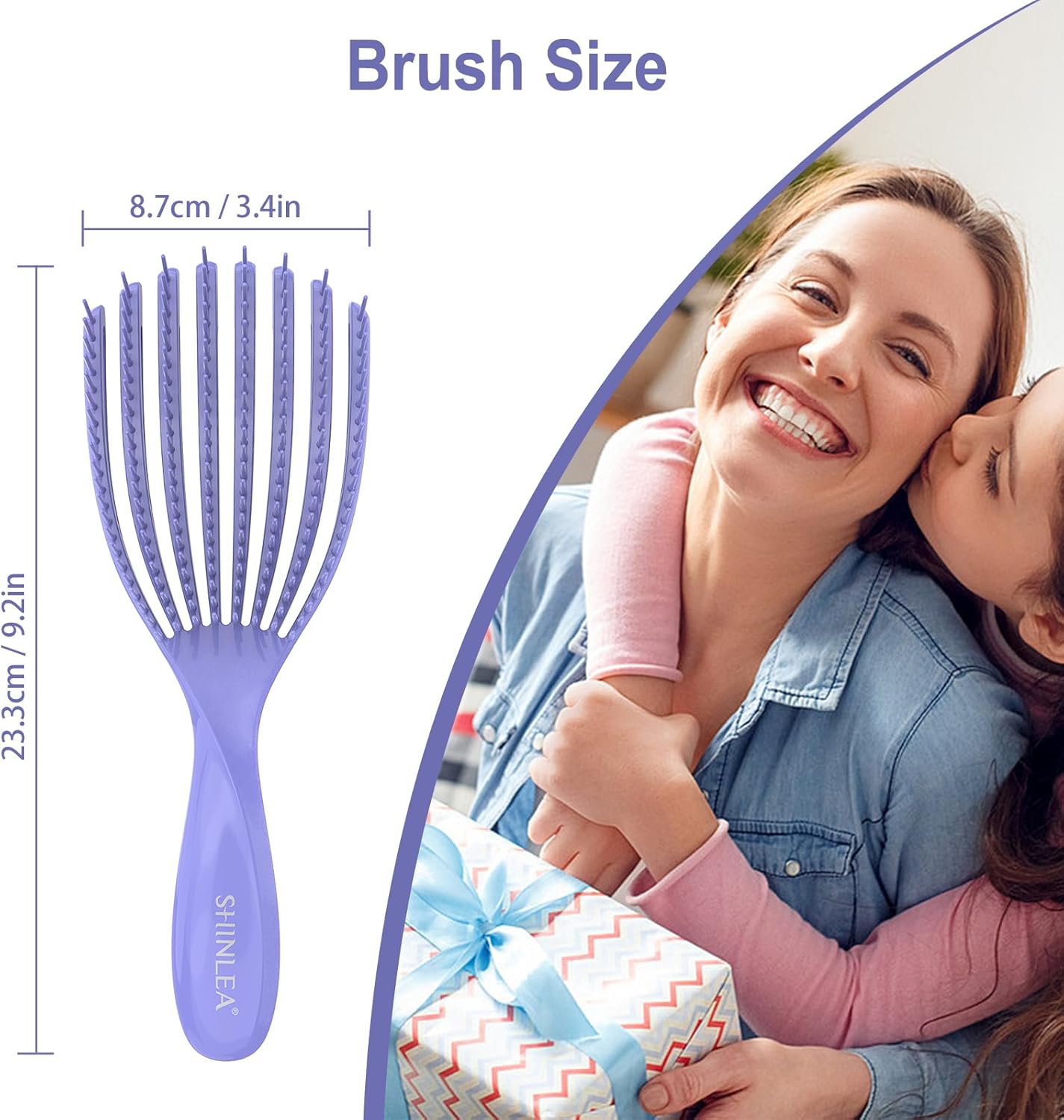 Detangle Hair Brush for Curly Hair – Vent Brush for Styling, Reduces Knots & Breakage
