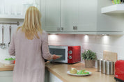 17L 700W Red Manual Microwave with 5 Power Levels & Defrost