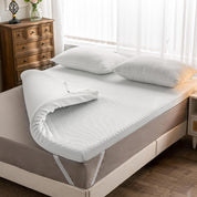 Double Memory Foam Mattress Topper – 7.5cm Firm Support Pad with Bamboo Cover