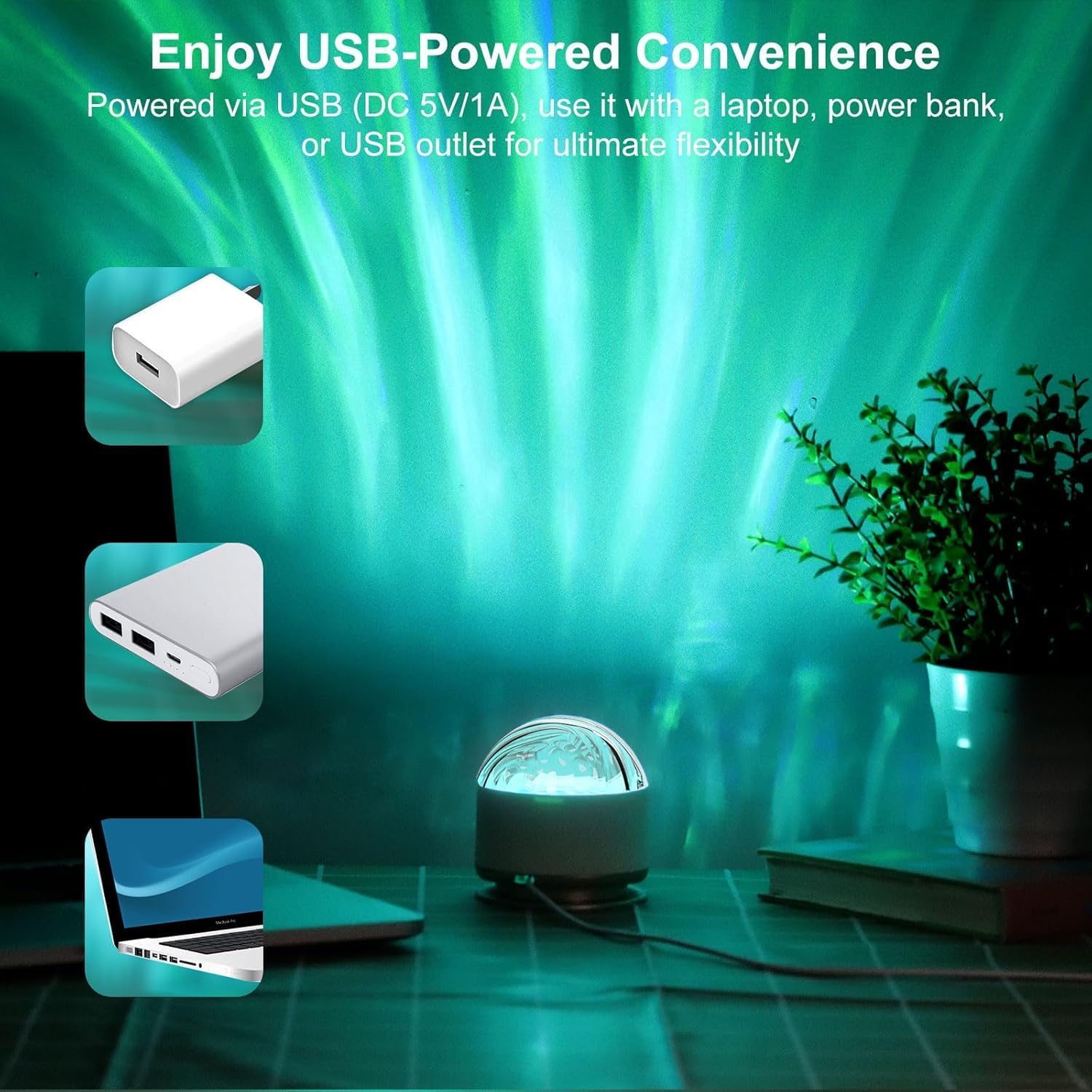 Aurora Projector Light with Remote, 16 Color Galaxy Mood Night Lamp