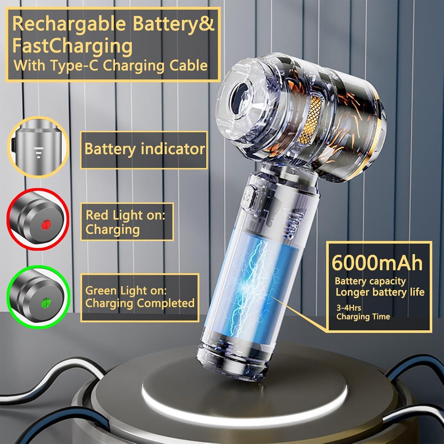 DiliDala Car Vacuum Cleaner 22000PA Cordless Handheld
